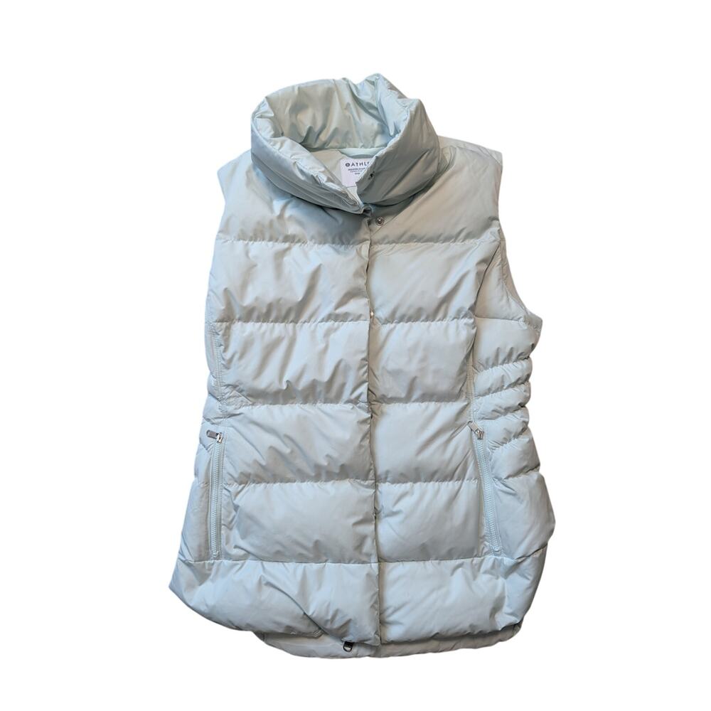 Athleta Women’s Light Gray Puffer Down Gilet Downtown Puffer Vest Size Small
